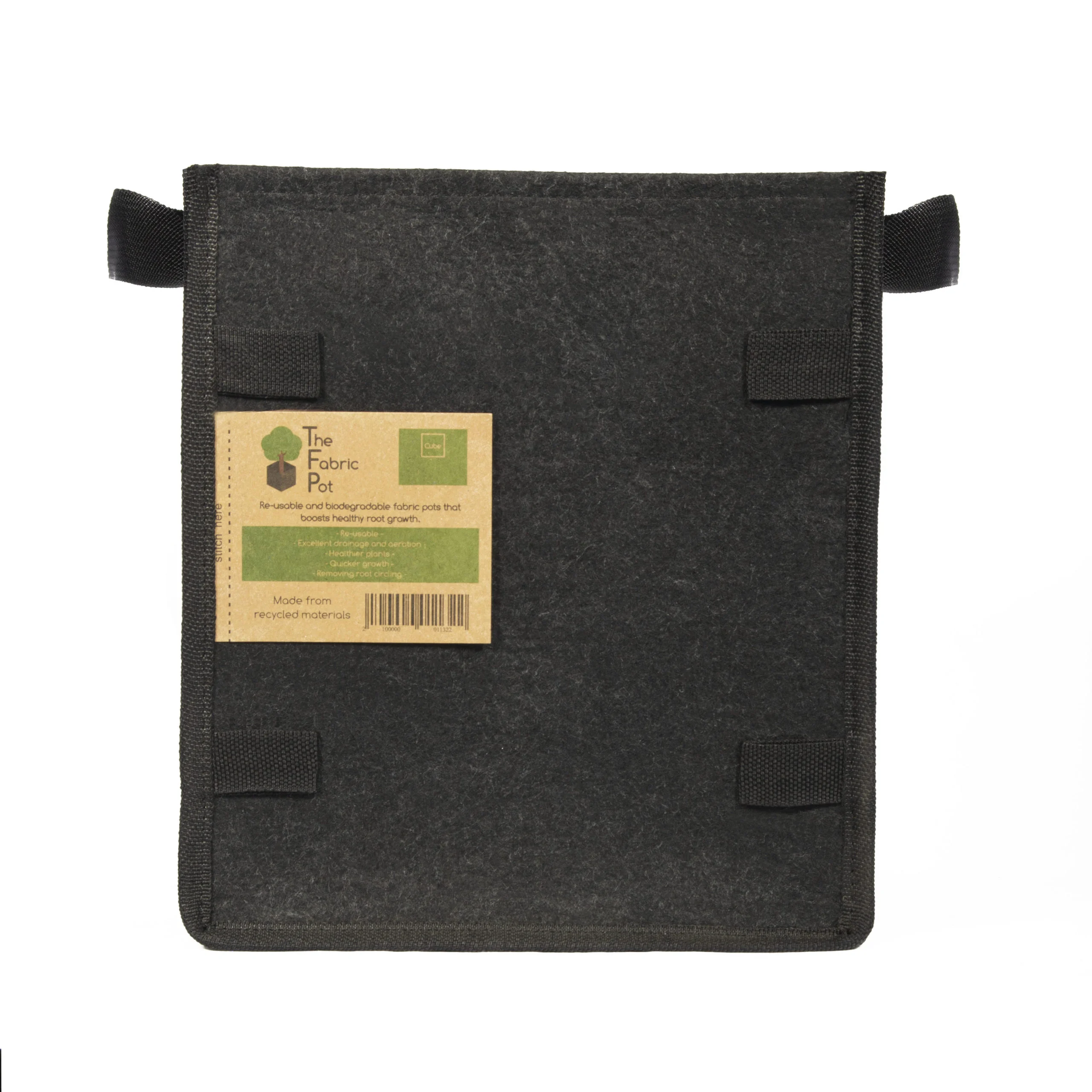 The Fabric Pot - Black Square Pots - Image 3