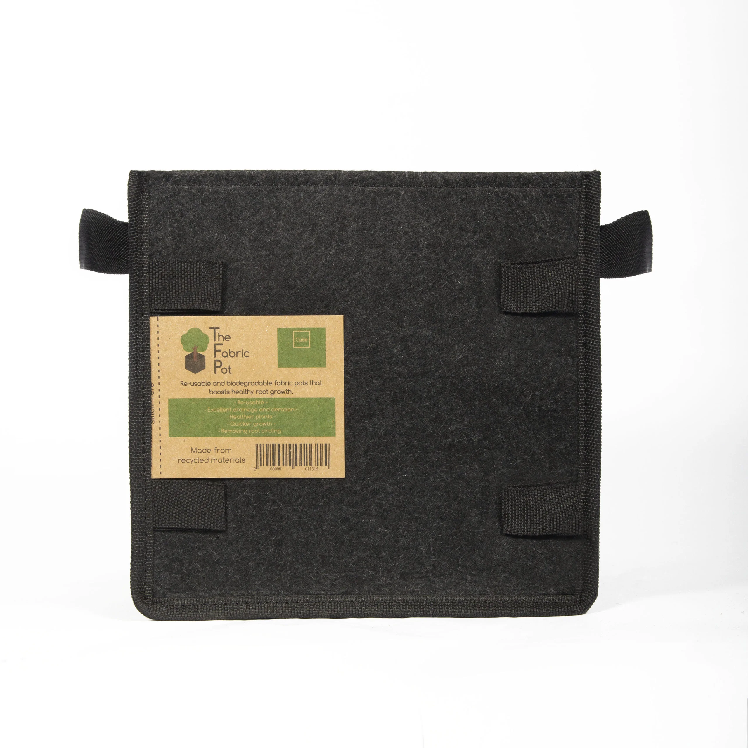 The Fabric Pot - Black Square Pots - Image 2