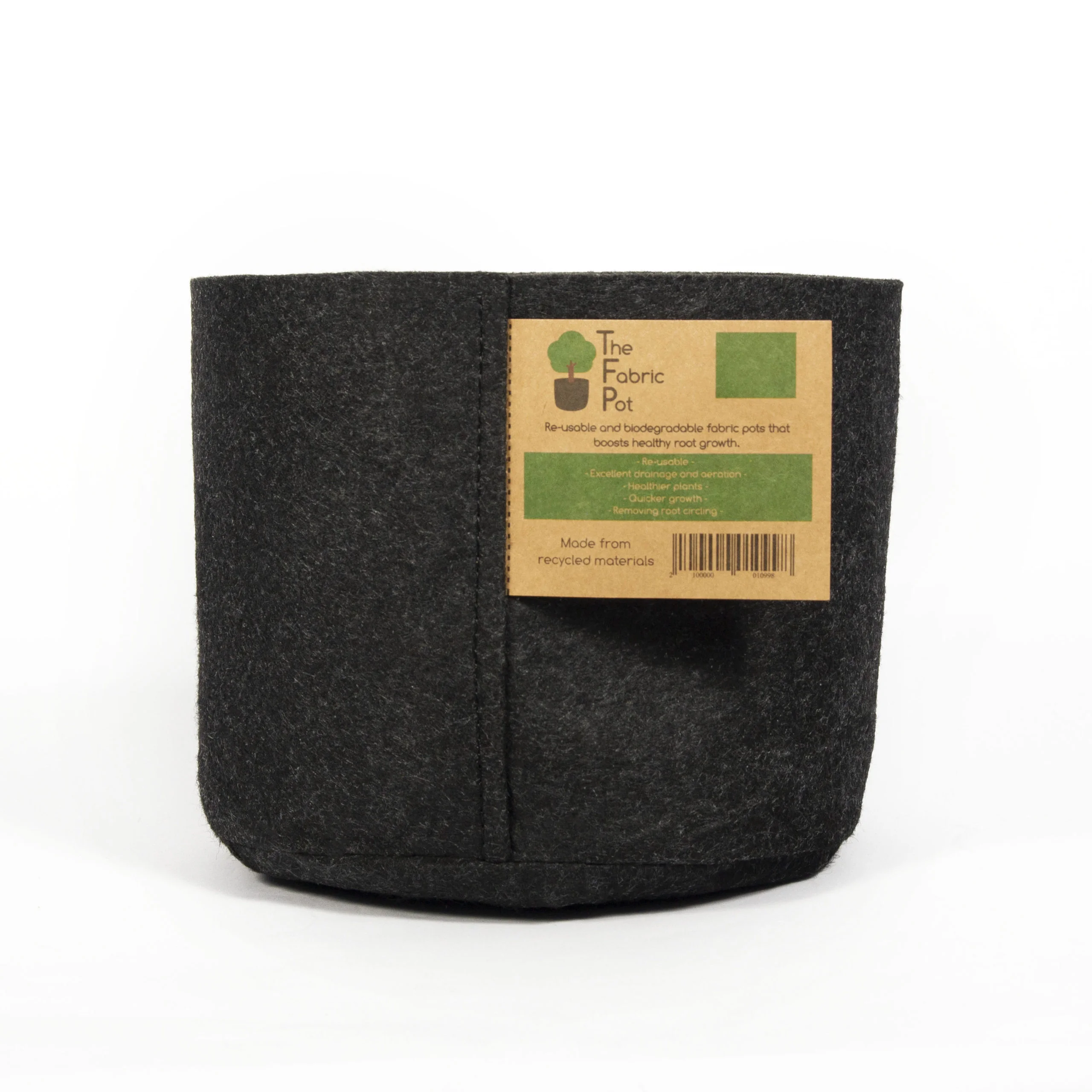 The Fabric Pot - Black Round Pots - Image 2