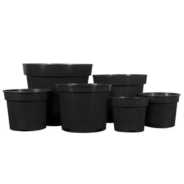 Round Black Plastic Plant Pots