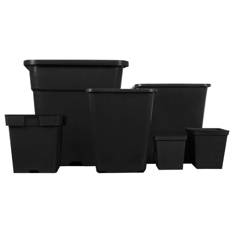 Square Black Plastic Plant Pots