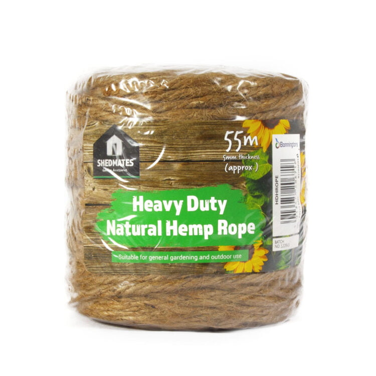 ShedMates Heavy Duty Natural Hemp Rope (55m)