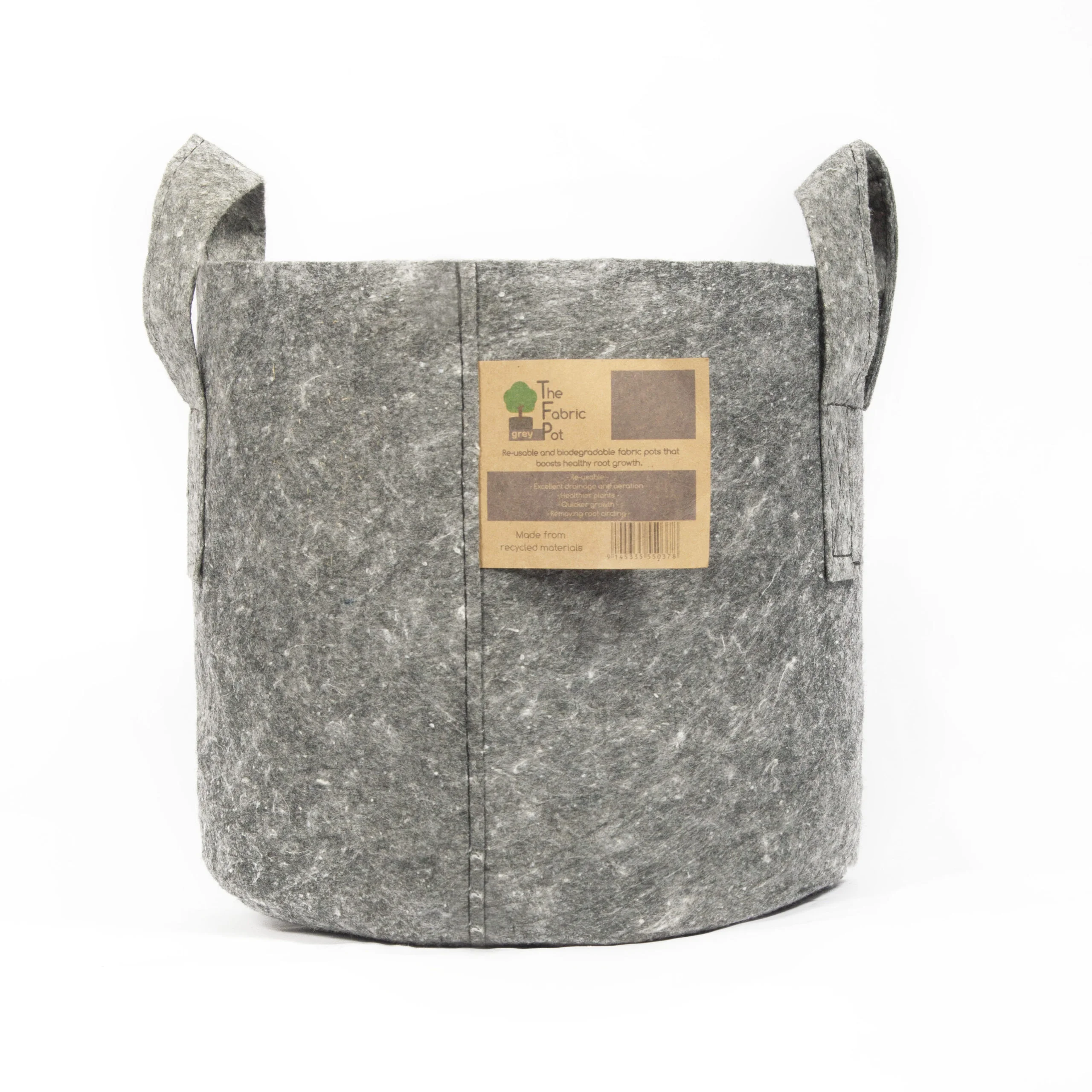 The Fabric Pot - Grey Round Pots - Image 4