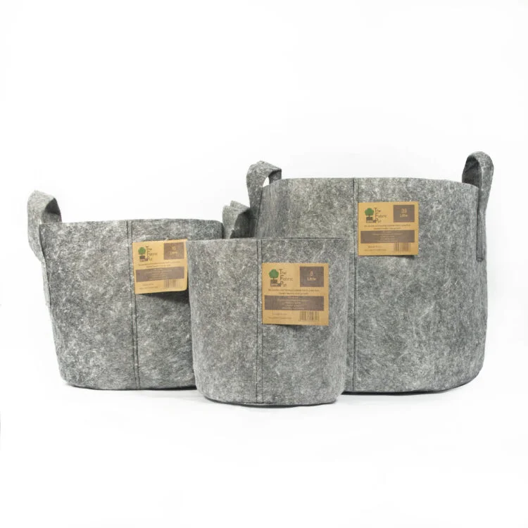 The Fabric Pot - Grey Round Pots