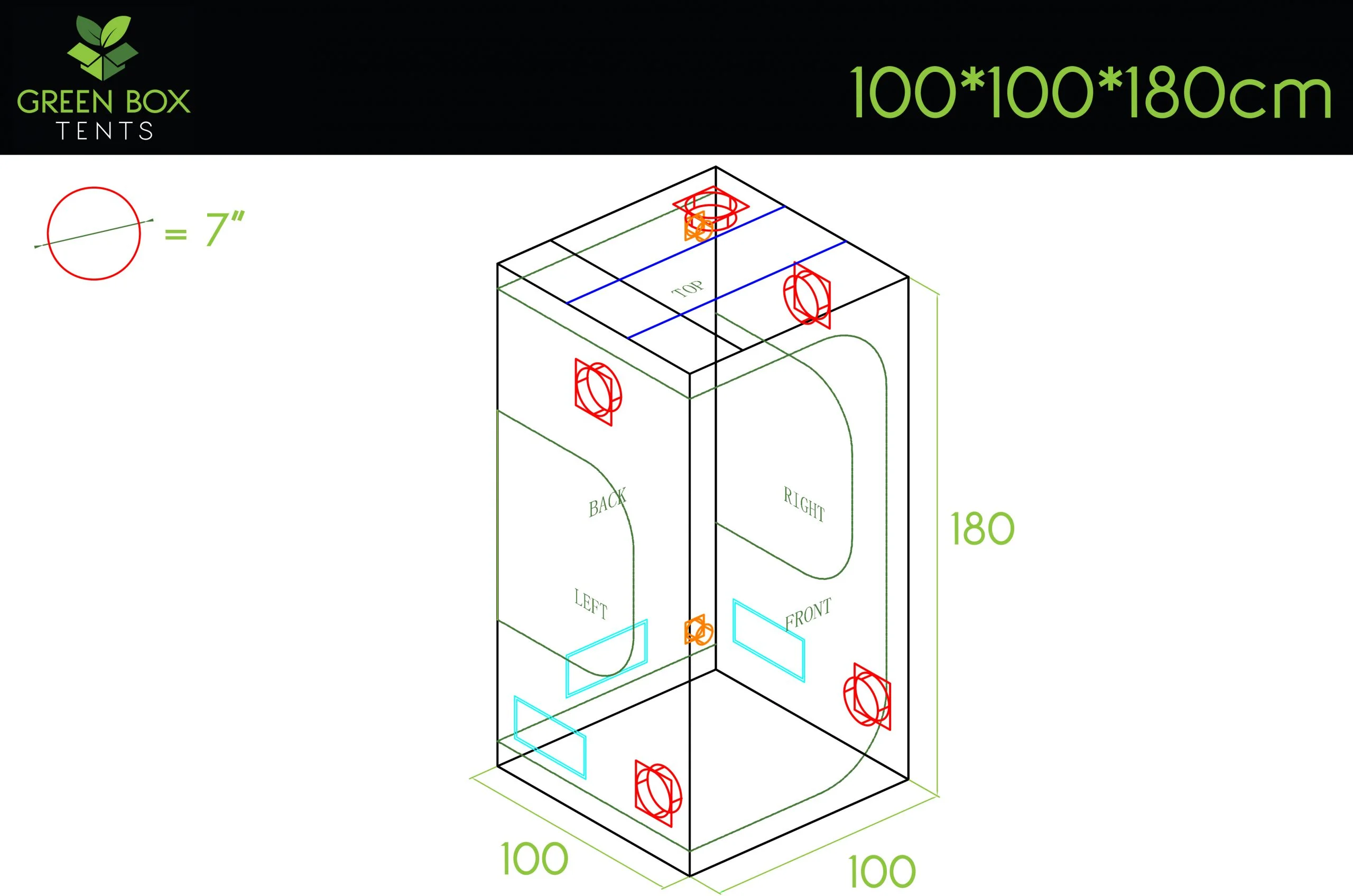 Green Box Tent 100x100x180
