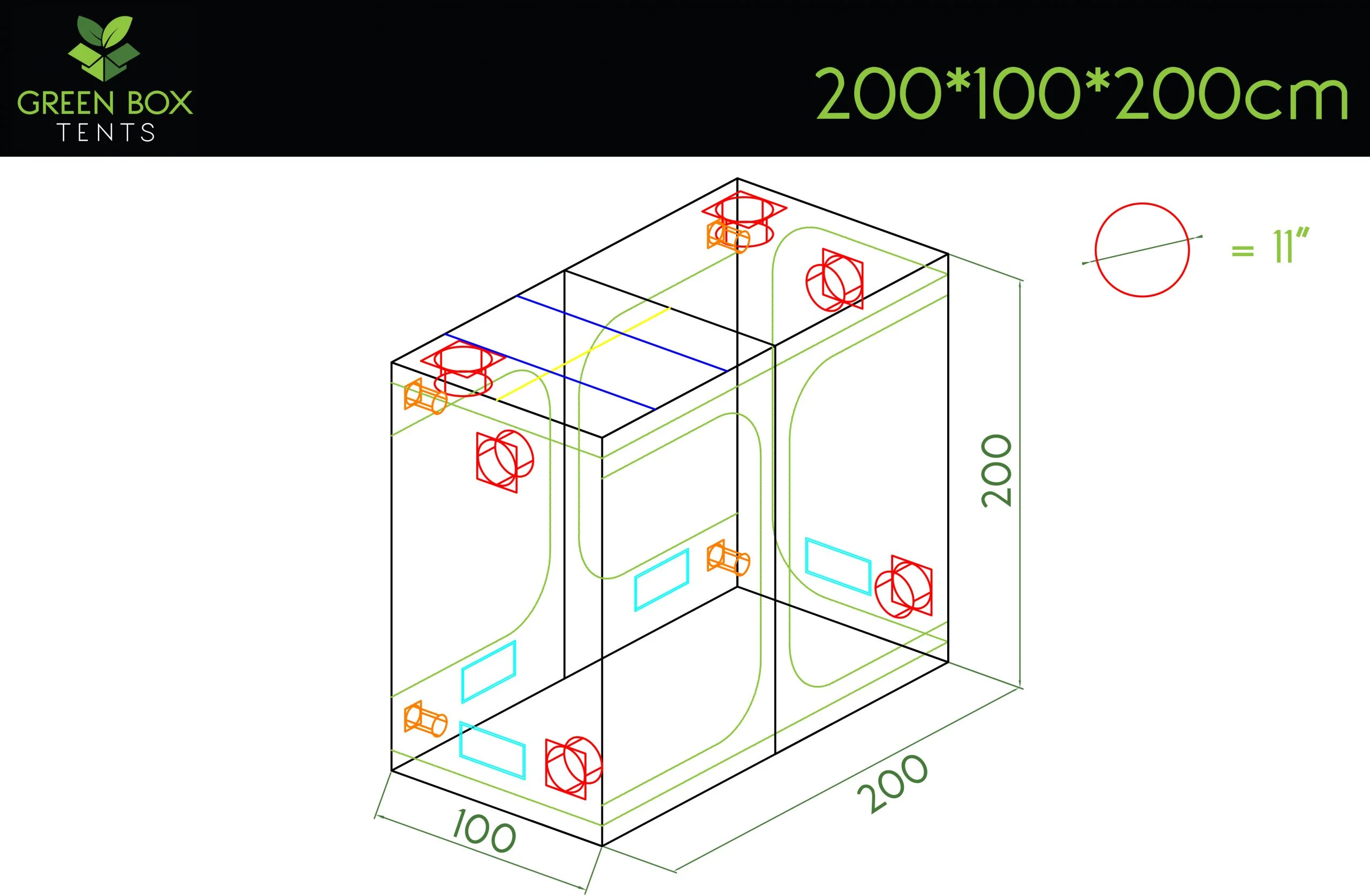 Green Box Tent 200x100x200