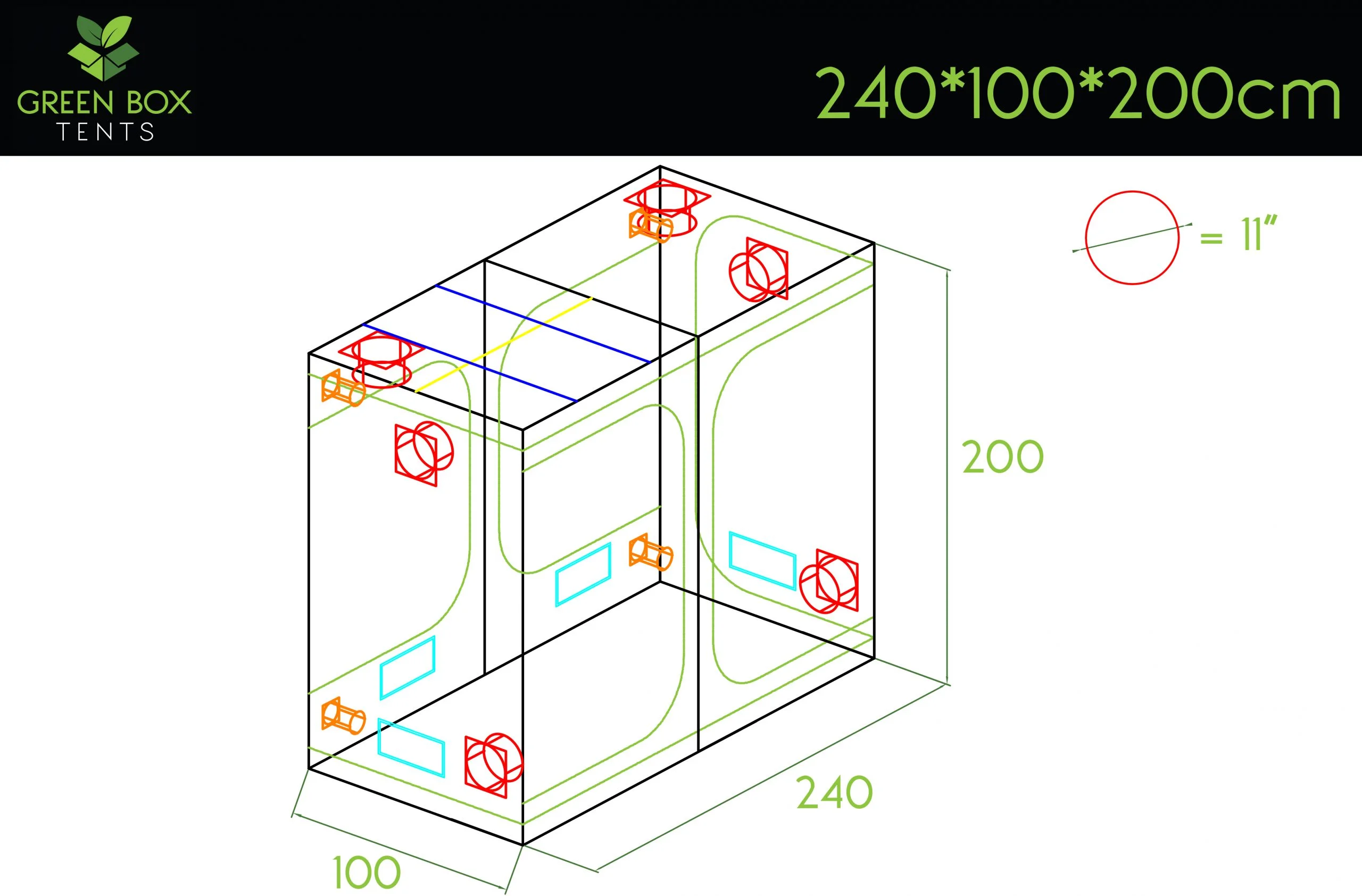 Green Box Tent 240x100x200
