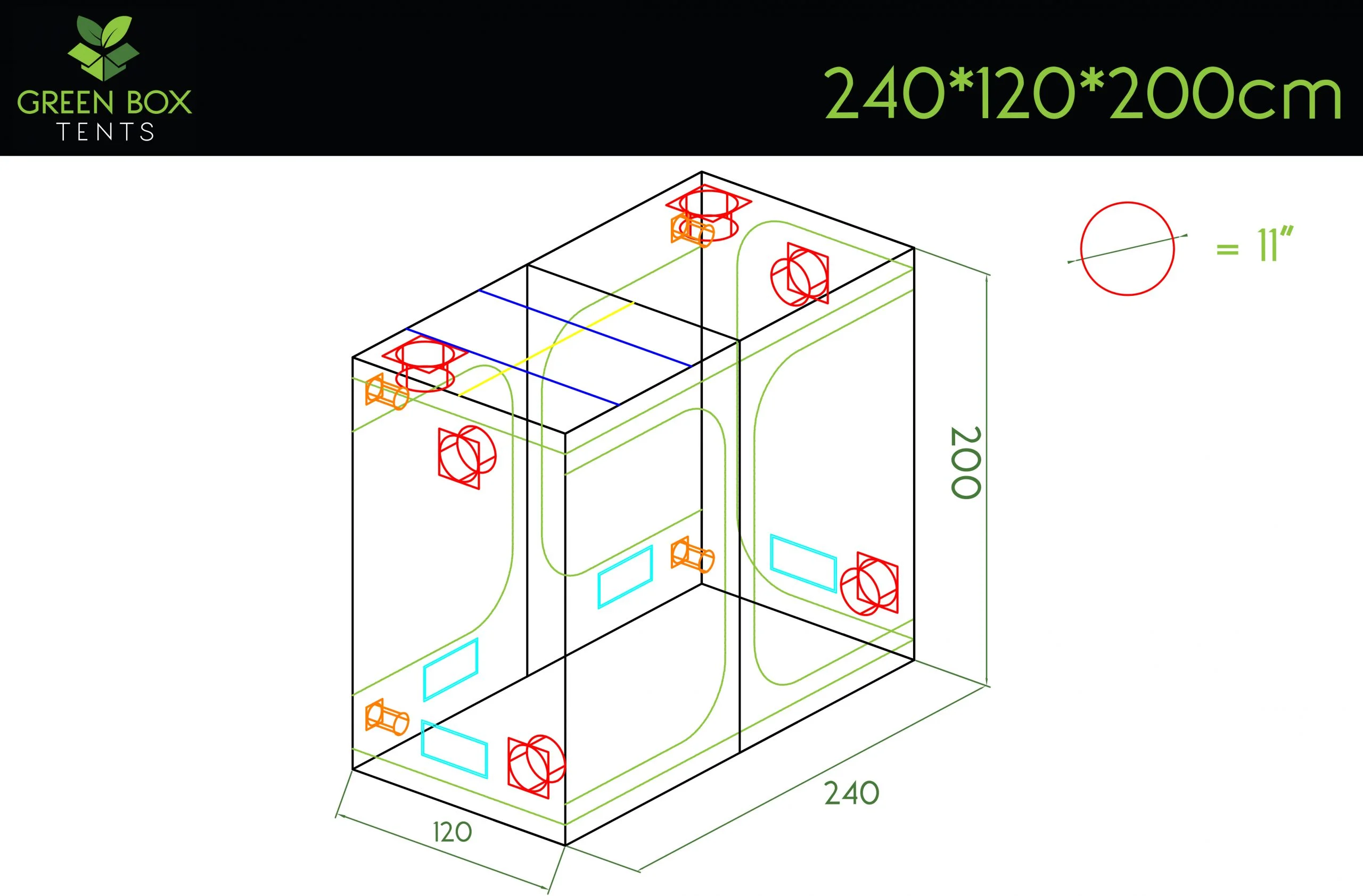 Green Box Tent 240x120x200