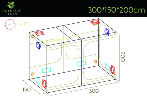 Green Box Tent 300x150x200