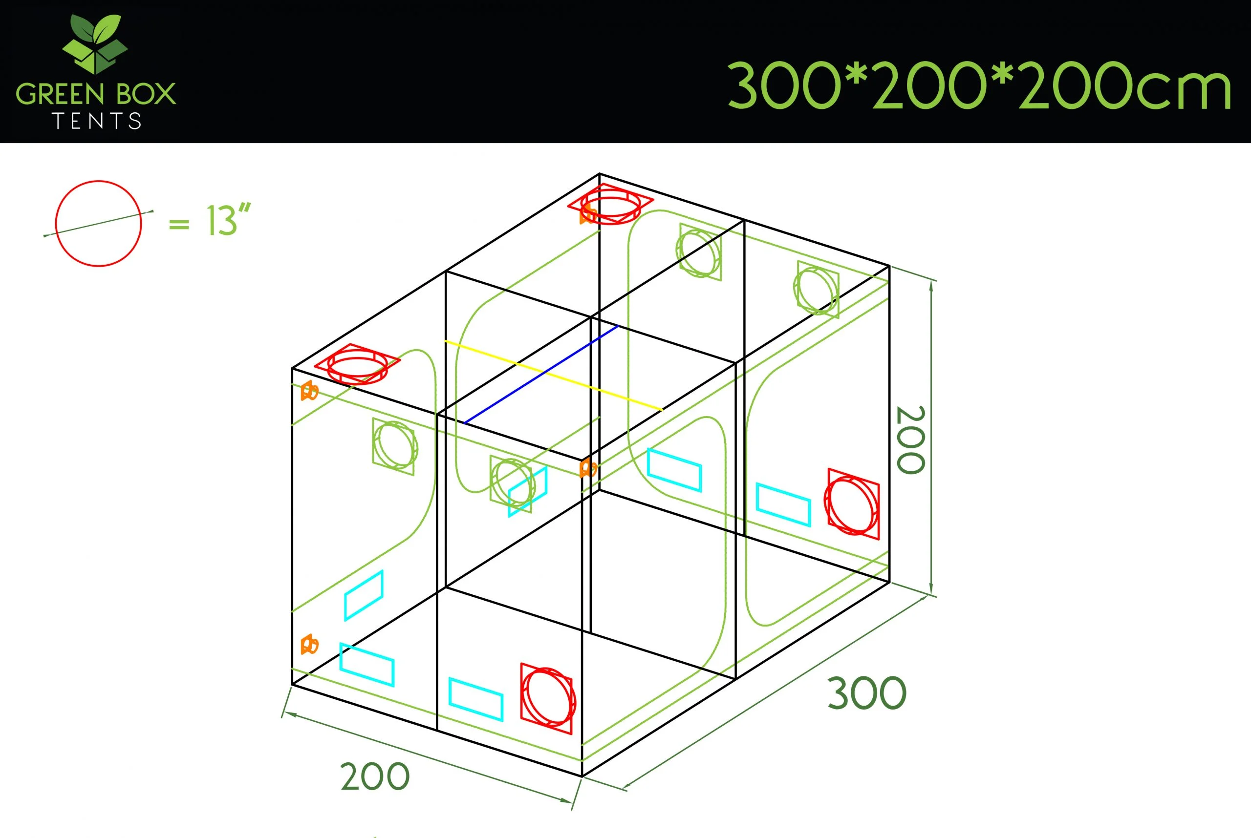 Green Box Tent 300x200x200