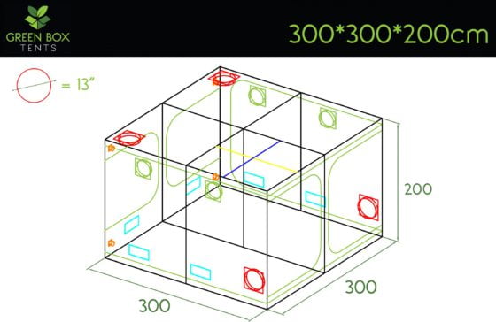 Green Box Tent 300x300x200