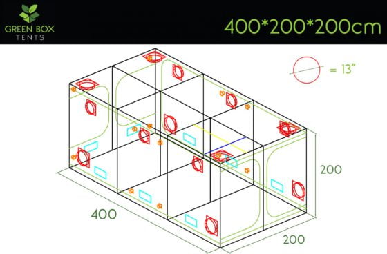 Green Box Tent 400x200x200