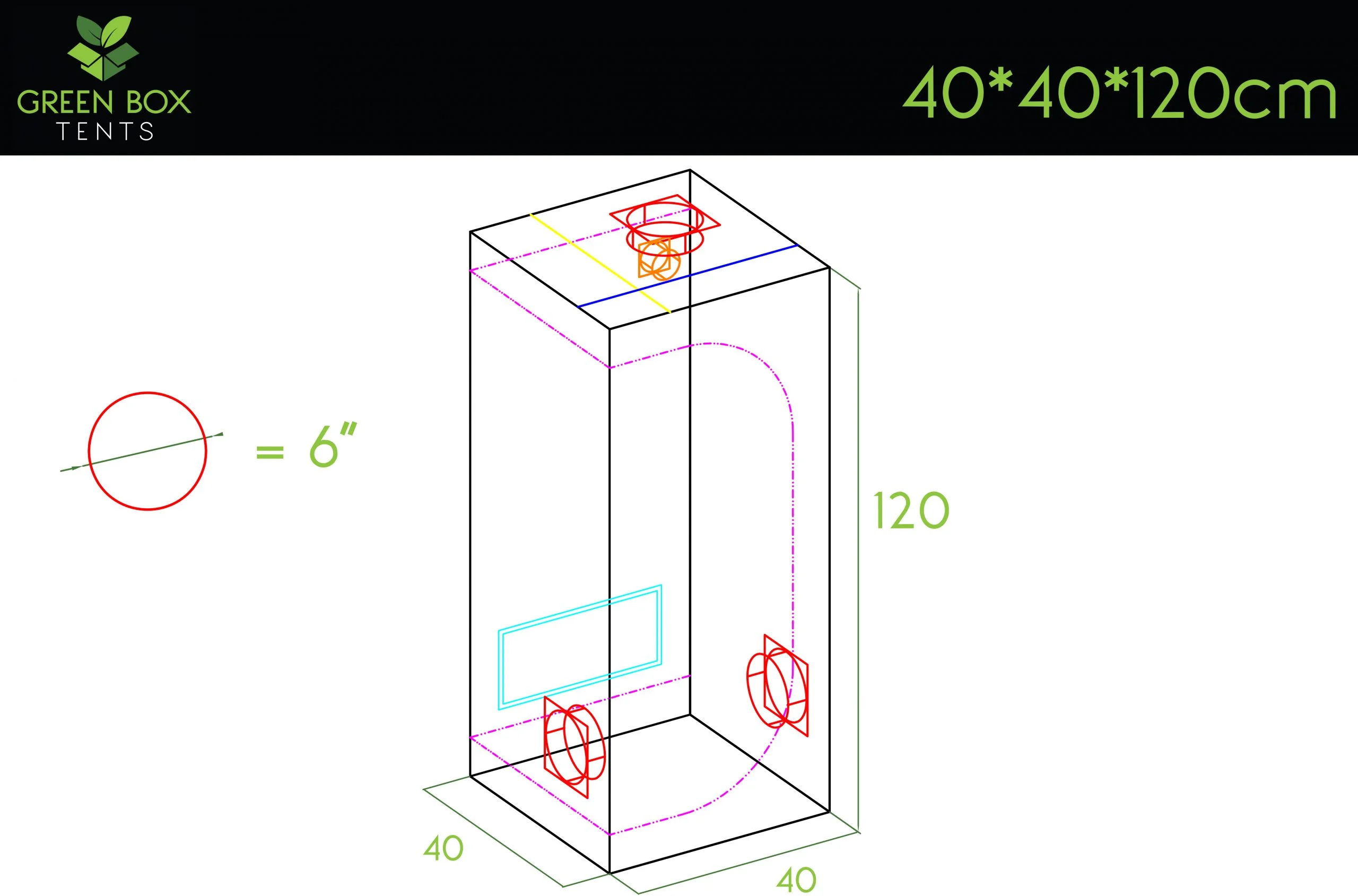 Green Box Tent 40x40x120