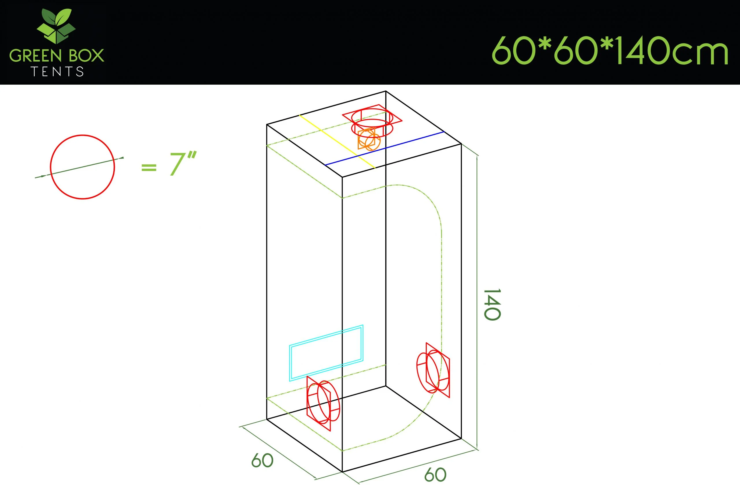 Green Box Tent 60x60x140