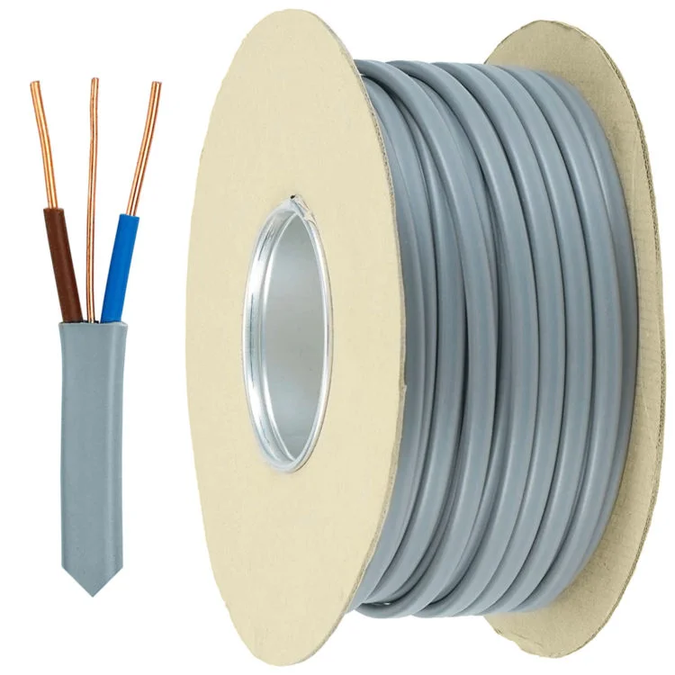 Grey Twin & Earth Electrical Wiring Cable Reel