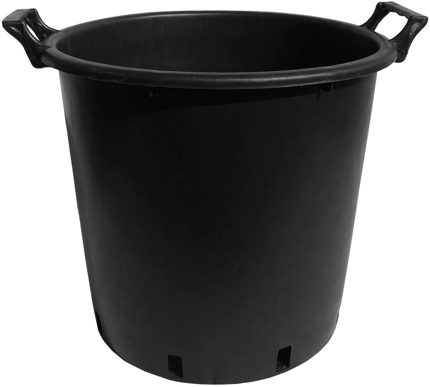Round Black Plastic Pot With Handles (30L)