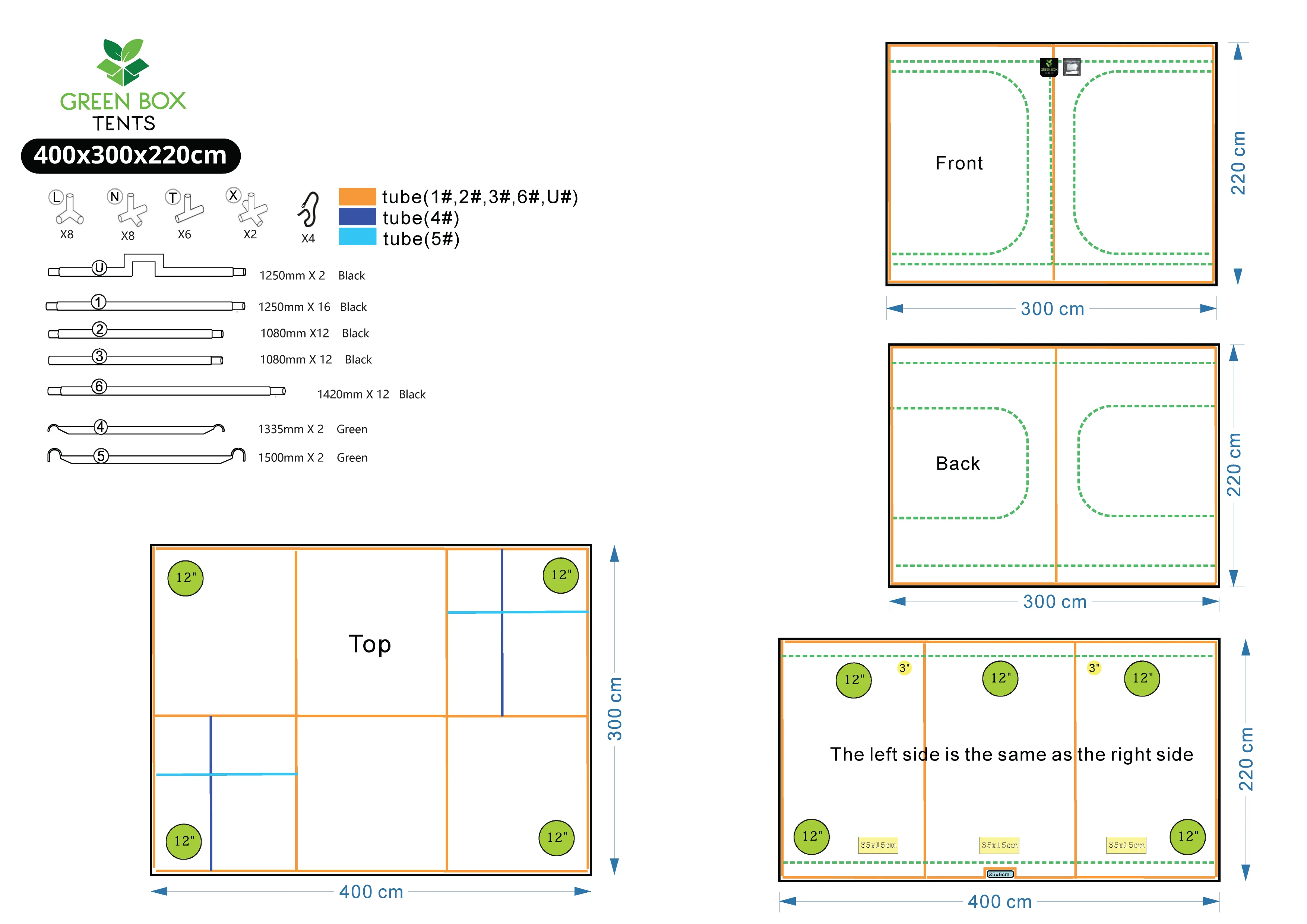 Green Box Tent 400 x 300 x 220 (With Wood Crate) - Image 2