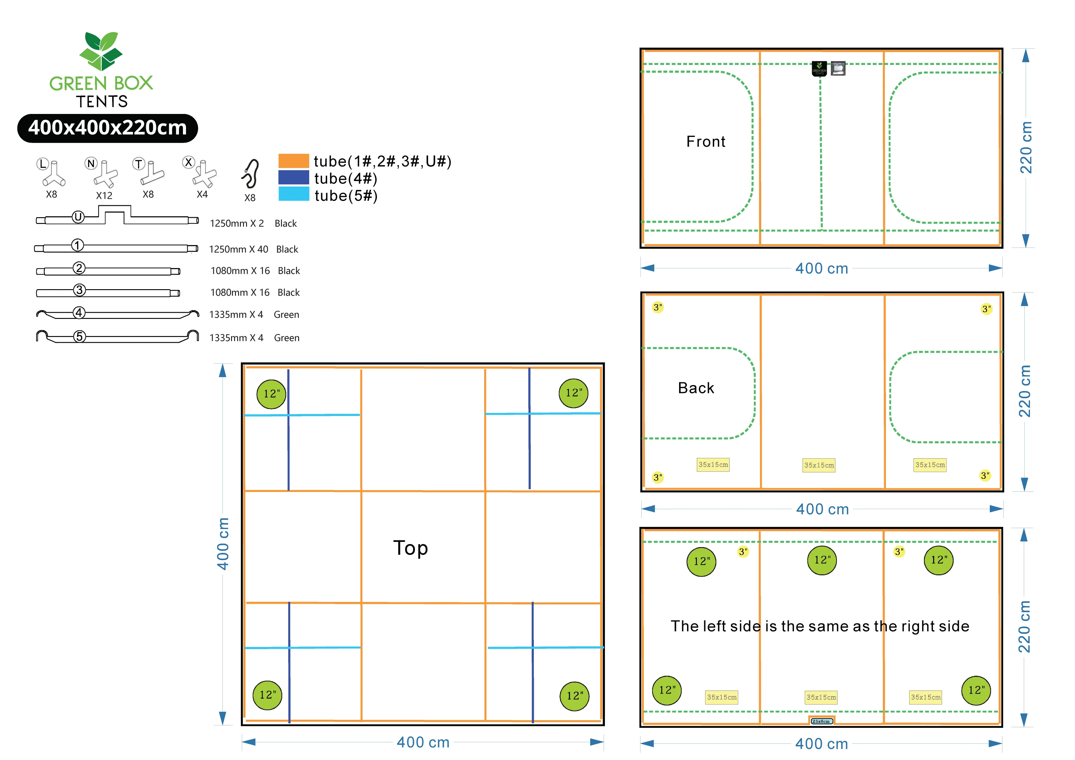 Green Box Tent 400 x 400 x 220 (With Wood Crate) - Image 2